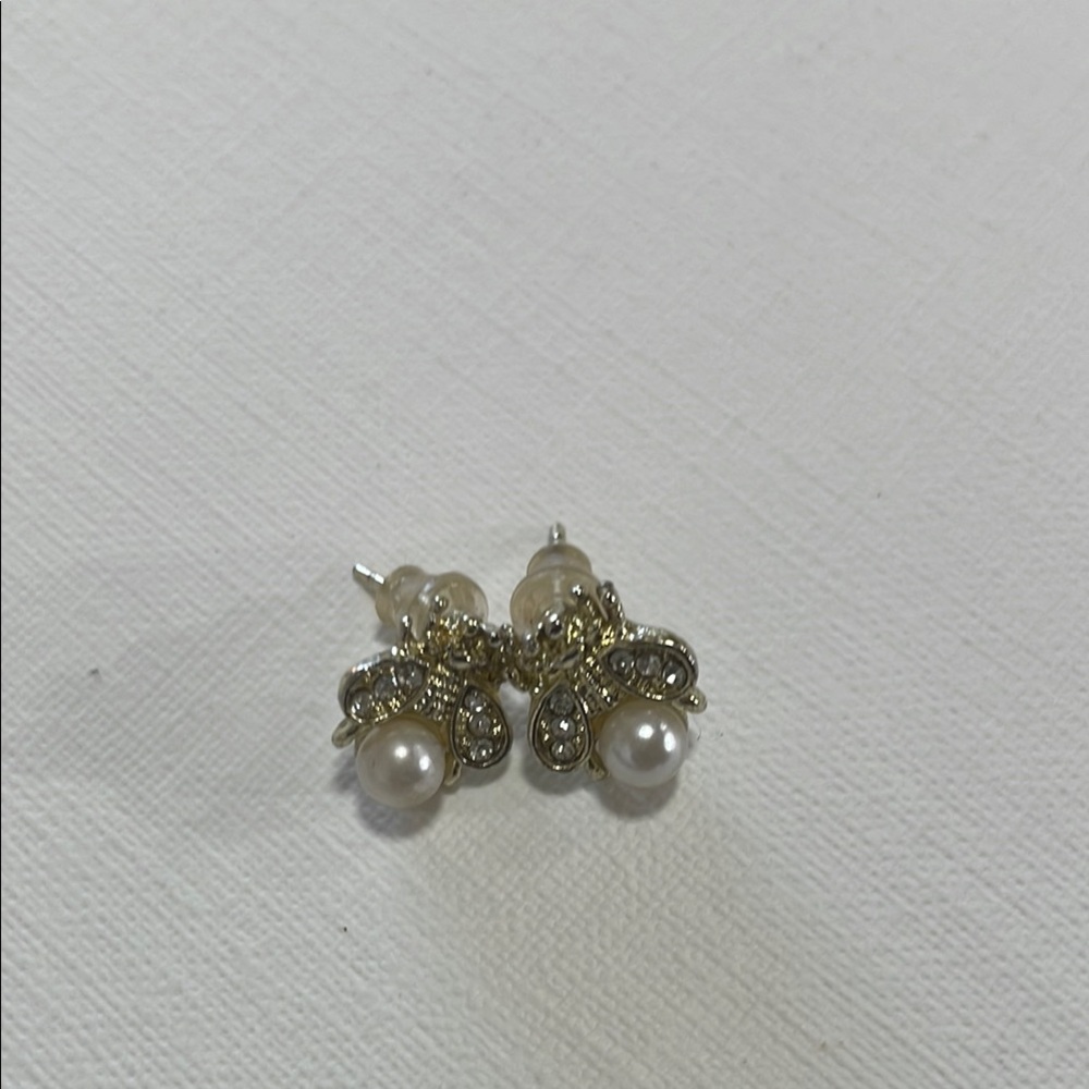 Cluster Design Gold and Silver Earrings